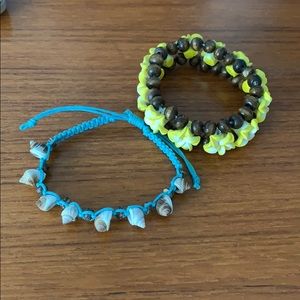 Hawaii flowers and Seashell bracelets